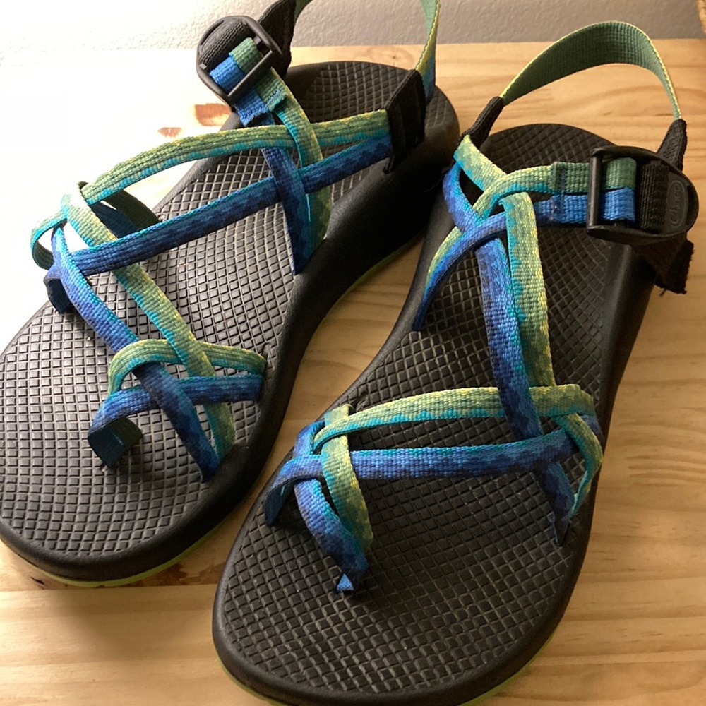 Chaco w/ Toe Strap Zx/2 Blue and Green 9